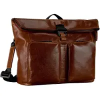 Leonhard heyden Leder Umhängetasche Schultertasche mit Laptopfach Porto Messenger Brown braun