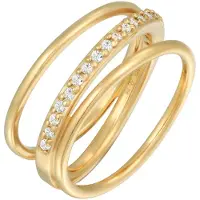 Elli Ring 925 Sterling Silber in Gold | Gr.: 52