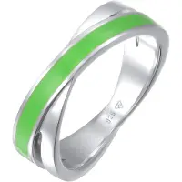 Elli Ring 925 Sterling Silber in Grün | Gr.: 54