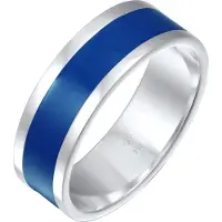 KUZZOI Ring 925 Sterling Silber in Blau | Gr.: 62