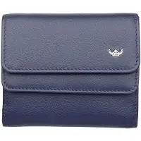 Golden Head Geldbörse Madrid RFID Protect Billfold Coin Wallet With Front Flap Snap Closure Blue dunkelblau
