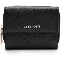 Lazarotti Leder Geldbörse Bologna Leather Wallet With 8 Card Slots Black schwarz
