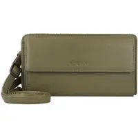 Esquire Leder Geldbörse Handytasche Peru Phone Wallet Bag Olive olivgrün