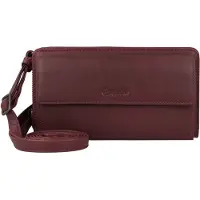 Esquire Leder Geldbörse Handytasche Peru Phone Wallet Bag Red weinrot