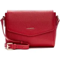 Lazarotti Leder Umhängetasche Bologna Leather Flat Crossbody Bag Red rot