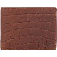 Esquire Leder Geldbörse Dallas Croco Wallet Brown braun
