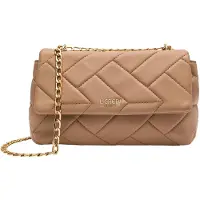 L.credi Damen Crossbody Bag/ Schultertasche/ Umhängetasche MALINDA Beige Kunstleder Vegan-