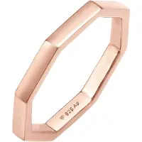 Elli Ring 925 Sterling Silber Geo, Pinky Ring in Rosegold | Gr.: 48