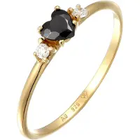Elli Ring 925 Sterling Silber Herz in Gold | Gr.: 54