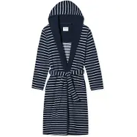 Schiesser Bademantel "Feather Terry", Bindegürtel, Kapuze, Seitentaschen, Regular Fit, Frottee, weich