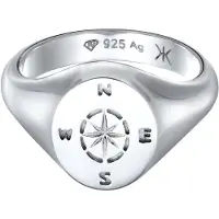 KUZZOI Ring 925 Sterling Silber Kompass in Silber | Gr.: 62