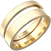 KUZZOI Ring 925 Sterling Silber in Gold | Gr.: 60