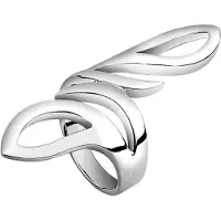 Nenalina Fingerring "Wickelring Statement Geschwungen Trend 925 Silber" Gr. 60, silber, Fingerringe, Damen, 60mm, ohne Stein, Silber 925 (Sterlingsilber), 3mm, Fingerring