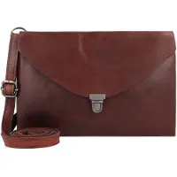 Harold's Leder Umhängetasche Fold Handbag Clutch Brown dunkelbraun