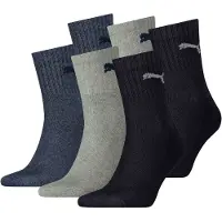 Puma Unisex Sportsocken, 6 Paar - Short Crew Socks, Tennissocken, einfarbig