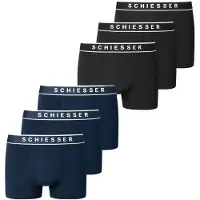 Schiesser Retro Boxer 95/5 Organic Cotton in schwarz-navy | Gr.: XXL
