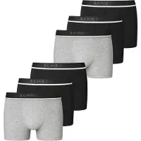 Schiesser Retro Boxer 95/5 Organic Cotton in graumel-schwarz | Gr.: M