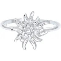 Elli Ring 925 Sterling Silber Edelweiss, Trachtenschmuck in Silber | Gr.: onesize