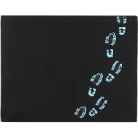 OXMOX Geldbörse New Cryptan RFID Protect Pocketbörse Footsteps Print Cyan Black schwarz