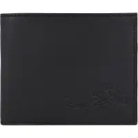 OXMOX Leder Geldbörse Leather RFID Protect Querscheinbörse Lizard Embossed Black schwarz