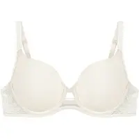 Triumph Bügel-BH "Wild Rose Sensation", Damen, Gr. 90, Cup C, silk weiß, Spitze, Obermaterial: 53% Polyester, 33% Polyamid, 14% Elasthan, BHs Bügel-BH, flache formende Spitze, mittlerer Shape-Effekt