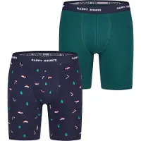 Happy Shorts 2er-Set: Boxershorts in Dunkelblau/ Dunkelgrün | Gr.: M