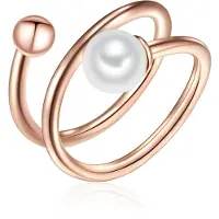 Lulu & Jane Perlen-Ring Sterling Silber Süßwasser-Zuchtperle in roségold | Gr.: 52