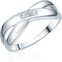 Lulu & Jane Diamant-Ring Sterling Silber Diamant in silber | Gr.: 54