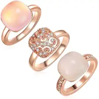 Lulu & Jane Schmuckset Metall-Legierung verziert mit Kristallen von Swarovski in roségold | Gr.: 54