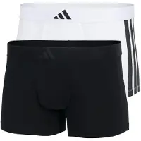 Adidas Underwear Unterhosen Active Flex Cotton 3 Stripes Trunk Herren Black / White (2er-Pack)-S