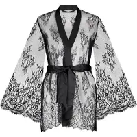 Hunkemoller Kimono Allover-Spitze Schwarz