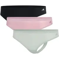Adidas 3er-Set: Strings in Schwarz/ Rosa/ Hellgrün - XS
