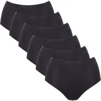 Sloggi Slip "Slip GO Daily Cotton Highwaist 6P 6er Pack", Damen, Gr. XL, schwarz, Obermaterial: 95% Baumwolle CO. 5% Elasthan EL., Unterhosen Slip