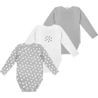 Dim Langarmbody Set in Punkte weiß grau | Gr.: 12 Monate