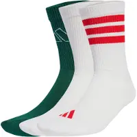 Adidas Logo Gestreift Drei Pack Crew Socken Weiß/Weiss/Powder Plum