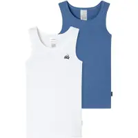 Schiesser 2er-Set: Hemdchen in Weiß/ Blau - 92