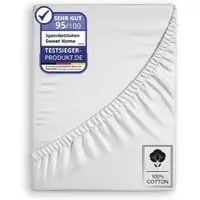 Cofi1453® Weiches Jersey Spannbettlaken 180x200 cm – Weiß