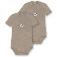 Normani Outdoor Sports 2er Set Baby Merino Body Kurzarm Tauranga in Beige | Gr.: 80