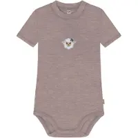 Normani Outdoor Sports Baby Kurzarm Body - 100% Bio-Merinowolle in Rosa | Gr.: 56