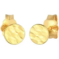 Elli Ohrringe Plättchen Rund Gehämmert Geo Organic 375 Gelbgold Elli Premium Gold