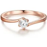Trilani Ring - Sterling Silber Ring Zirkonia - Gr. 47 - in Gold - für Damen