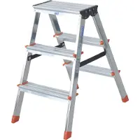 Krause 120397, Aluminium, Aluminium, Schwarz, Orange, 3 Schritte, TUV, EN 131, 650 mm, 2,4 kg