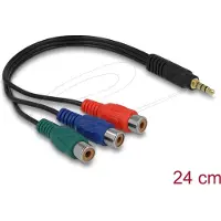 DeLOCK 62499, 3.5mm, Männlich, 3 x RCA, Weiblich, 0,24 m, Schwarz