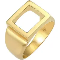 KUZZOI Ring Siegelring Herren Rechteckig 925 Silber Kuzzoi Gold