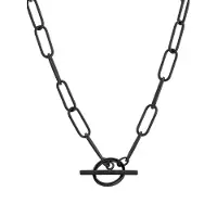 Liebeskind berlin Halsketten - Edelstahl The Short T-bar - Gr. unisize - in Schwarz - für Damen