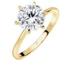 Elli Ringe - Ring Solitär 375 Gelbgold Zirkonia Geschenkidee - Gr. 58 MM - in Weiß - für Damen