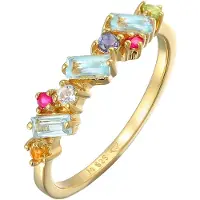 Elli Ring 925 Sterling Silber in Gold | Gr.: 52