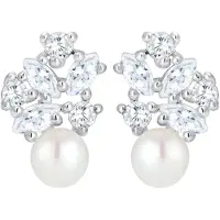 Elli Ohrringe Süßwasserperle Floral Zirkonia Marquise 925 Silber Elli Premium Silber
