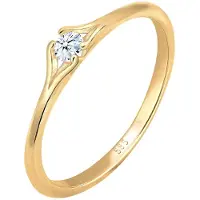 Elli DIAMONDS Ringe - Ring Verlobung Vintage Diamant (0.06 ct.) 585 Gelb - Gr. 54 MM - in Gelbgold - für Damen