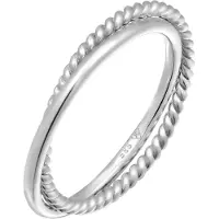 Elli Ringe - Ring Wickelring Fein Gedreht 585er Weißgold - für Damen